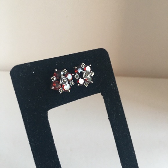 Garnet hemalyka 925 sterling silver earrings⭐️ - Picture 8 of 15